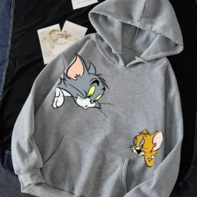 Buy Premium Men’s Grey Fleece Printed Hoodie Online