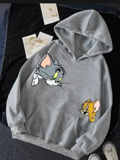 Buy Premium Men’s Grey Fleece Printed Hoodie Online