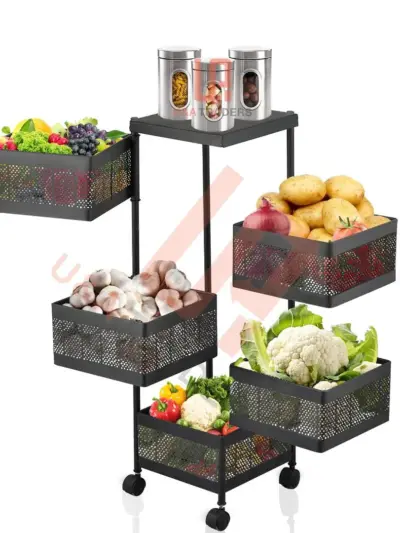 Buy Premium Multi-Level Iron Storage Cart with Wheels