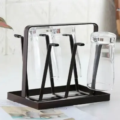 Buy Premium Black Metal Glass Holder for Kitchen