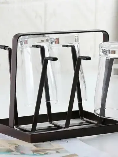 Buy Premium Black Metal Glass Holder for Kitchen
