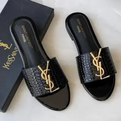 Women’s Black Rexine Fancy Flats with Rhinestone Pattern – Sizes 6-11