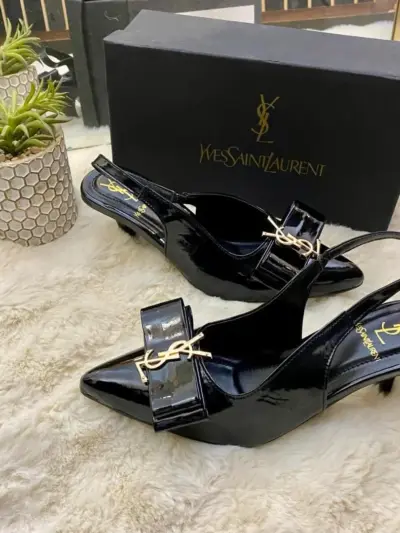 Women’s Black Rexine Fancy Heels Plain Design – 1 Pcs (Sizes 6-11)