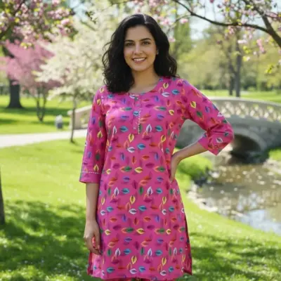 Eid Collection 2 Pcs Women's Stitched Multicolor Cotton Lawn Printed Suit