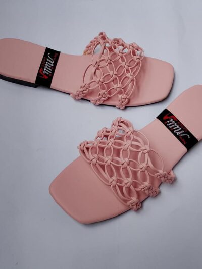 Women’s Pink Synthetic Leather Casual Flats with Sequins Design