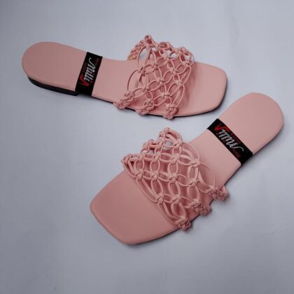 Women’s Pink Synthetic Leather Casual Flats with Sequins Design
