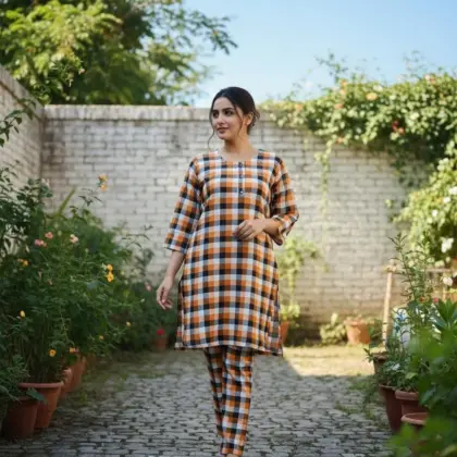 Eid Collection 2 Pcs Women's Stitched Multicolor Cotton Lawn Printed Suit