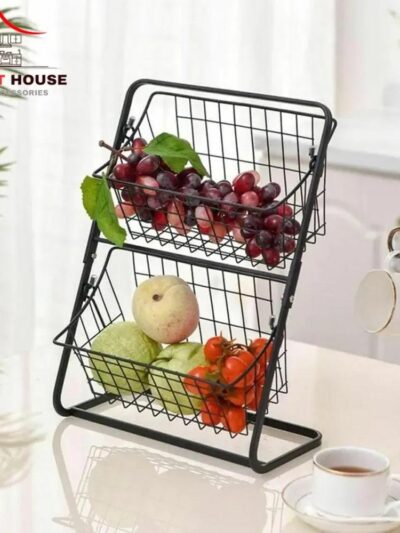 Buy Premium 2-Tier Metal Fruit Basket for Kitchen Pakistan