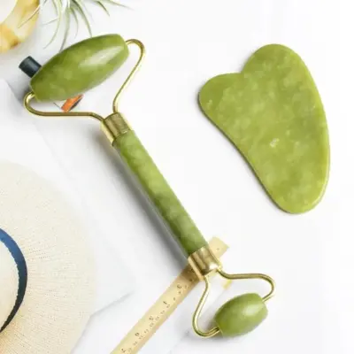 Buy Premium Jade Gua Sha & Roller Set for Skin Care