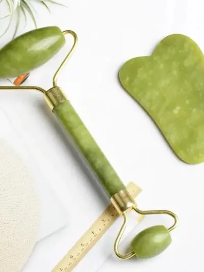 Buy Premium Jade Gua Sha & Roller Set for Skin Care
