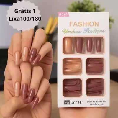 Buy Premium 96 Pcs Smooth Fake Nails Set