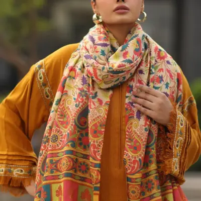 3 Piece Unstitched Embroidered Lawn Suit with Digital Print Dupatta – Magenta