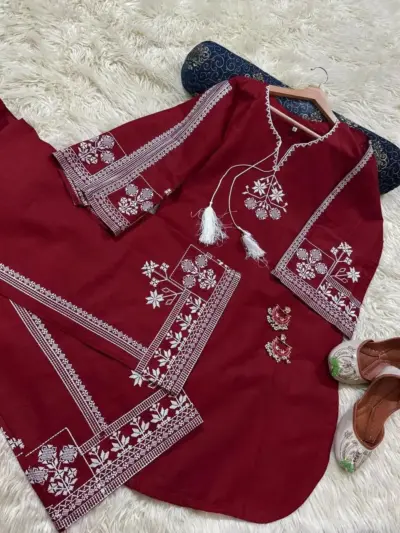 Buy Air Saree Aari Embroidery Bareeza Cotton Suit