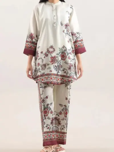 Buy Off White Digital Print Lawn 2Pcs Set Online