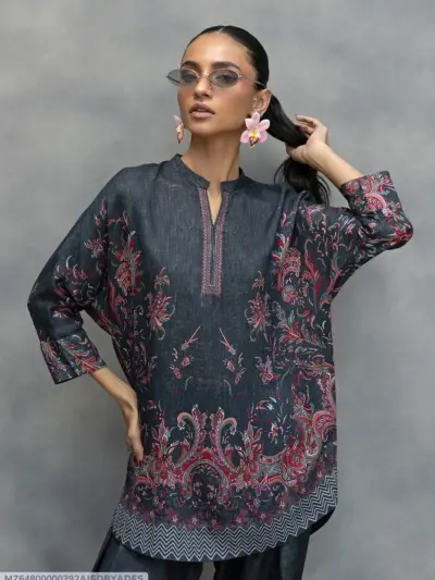 Buy Multicolor Ban Collar Lawn Shirt & Trouser Set