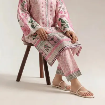 Buy Pink Digital Print Lawn 2-Piece Kurta Set Online