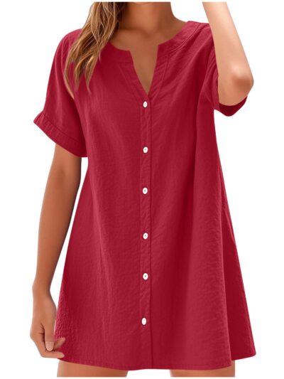 Buy V-Neck Cotton Summer Dress Online