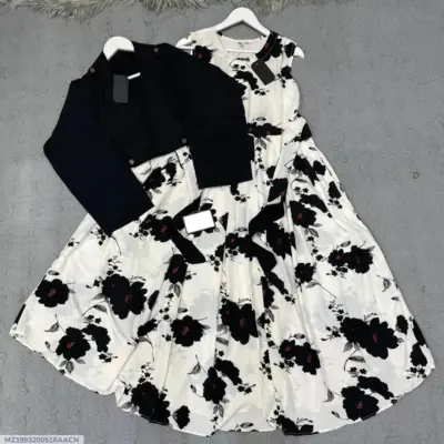 Buy Black Floral Maxi Dress with Cotton Koti Online