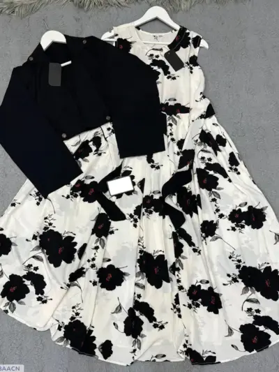 Buy Black Floral Maxi Dress with Cotton Koti Online