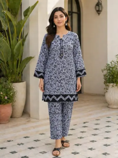 Buy Women Cotton Printed Kurta Set Large Multicolor