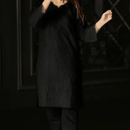 Buy Black Chikankari Cotton 2Pcs Set for Women