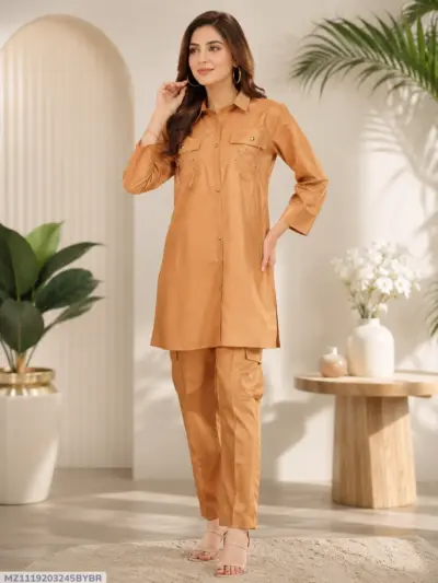 Buy Golden Cotton Lawn 2-Piece Women Suit Set
