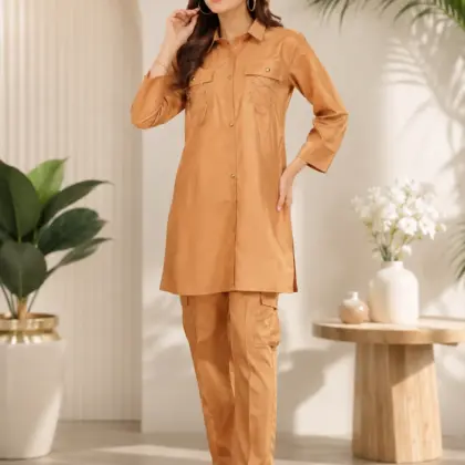Buy Golden Cotton Lawn 2-Piece Women Suit Set