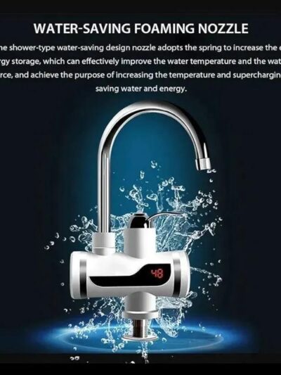 Instant Hot Water Faucet with Digital Temperature Control – ABS Plastic Kitchen Tap Extender, White