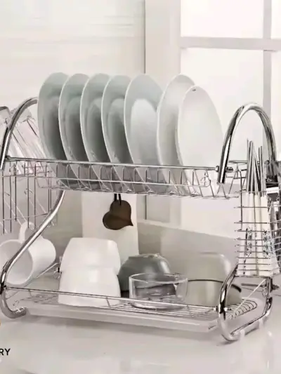 Stainless Steel Dish Drying Rack for Small Kitchens Silver 1.486 Kgs Capacity