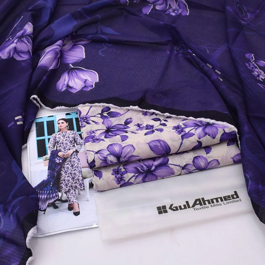 Purple Digital Print Lawn 3-Piece Suit for Women Eid Summer Collection