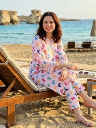 2 Pcs Printed Cotton Lawn Suit for Women – Pink Candy Prints Shirt & Trouser