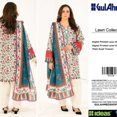 Unstitched 3 Piece Lawn Suit for Women Multicolor Printed Eid Summer Dress