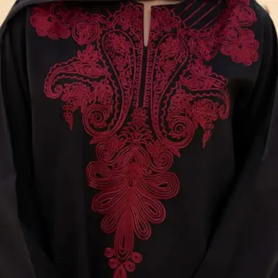 Black Embroidered Lawn 3-Piece Kurta Set with Diamond Dupatta for Women