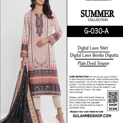 Unstitched Printed Lawn Suit for Women 3 Piece Off White Summer Eid Dress