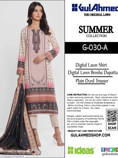 Unstitched Printed Lawn Suit for Women 3 Piece Off White Summer Eid Dress