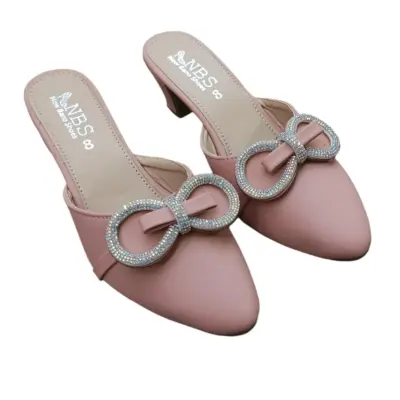 Buy Premium Pink Rhinestone Bow Heels for Women Online