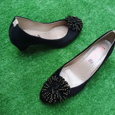 Buy Premium Black Rhinestone Bow Women's Flat Shoes