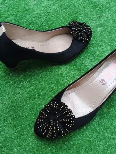 Buy Premium Black Rhinestone Bow Women's Flat Shoes