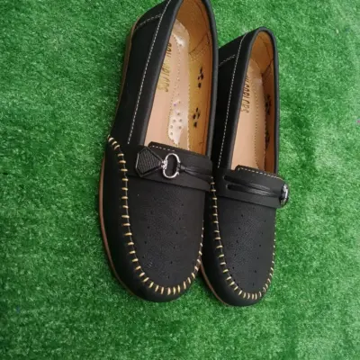 Buy Premium Black Leather Loafer Shoes for women Online