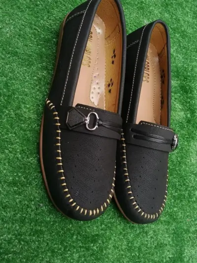 Buy Premium Black Leather Loafer Shoes for women Online