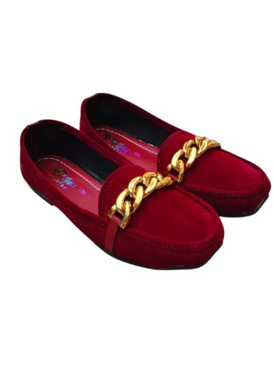 Buy Premium Maroon Velvet Loafers for Women Online