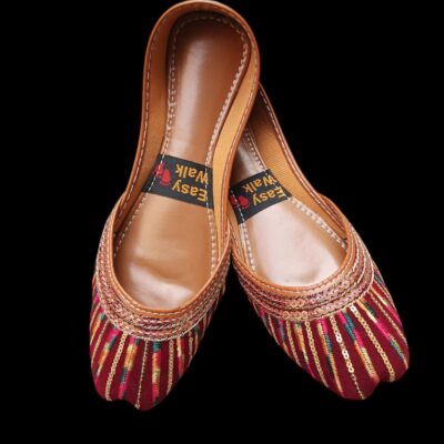 Buy Premium Maroon Velvet Embroidered Khussa for Women