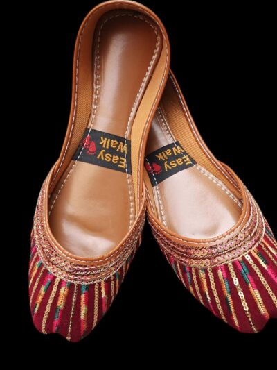 Buy Premium Maroon Velvet Embroidered Khussa for Women
