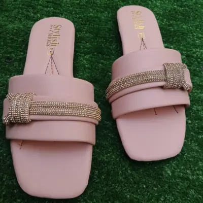 Buy Premium Pink Rhinestone Women's Flip Flops