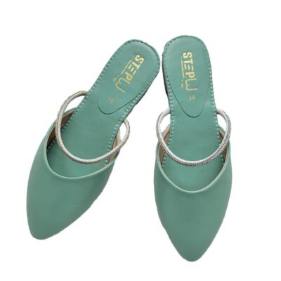 Buy Premium Women's Mint Green Rexine Flat Shoes