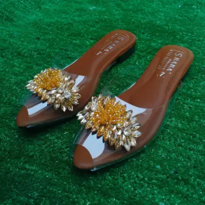 Buy Premium Women's Brown Synthetic Leather Flip Flops