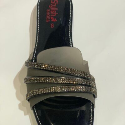 Buy Premium Women's Black Rhinestone Flat Shoes