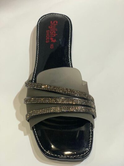 Buy Premium Women's Black Rhinestone Flat Shoes