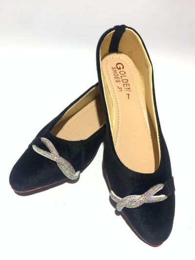 Buy Premium Women Velvet Rhinestone Pumps Black Online