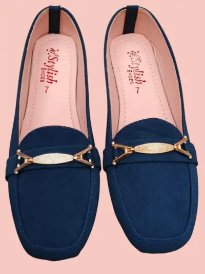 Buy Premium Women Synthetic Leather Blue Flip Flops with Buckle Design Online in Pakistan